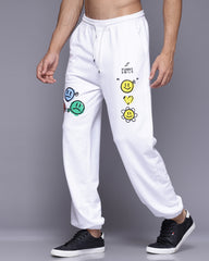 Emoji Graphic White  Relaxed Fir Men's Joggers