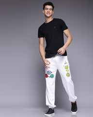 Emoji Graphic White  Relaxed Fir Men's Joggers