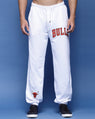 Bulls White Printed French Terry Relaxed Fit Men's Joggers Pant