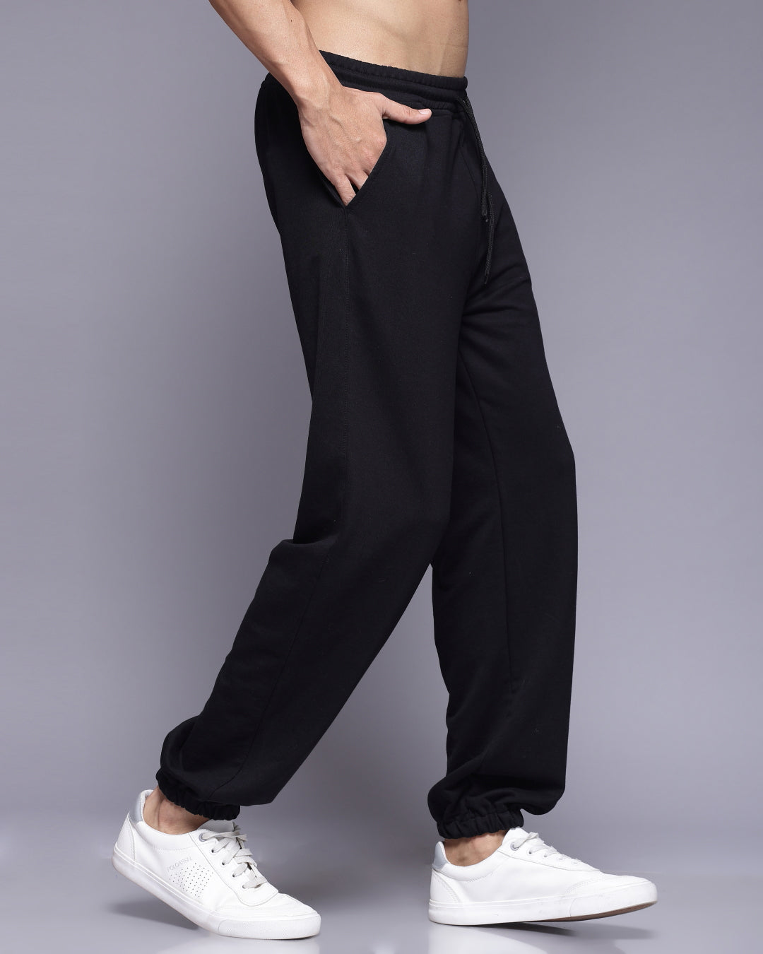 Emoji Black French Terry Relaxed Fit Jogger Men's Pants