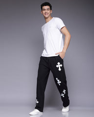 Cross Printed Relaxed Fit Men's Track Pants