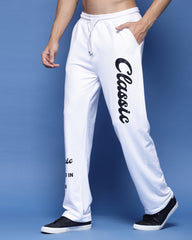 White Classic French Terry Relaxed Fit Men's Track Pants