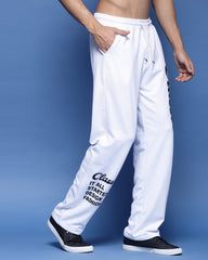 White Classic French Terry Relaxed Fit Men's Track Pants