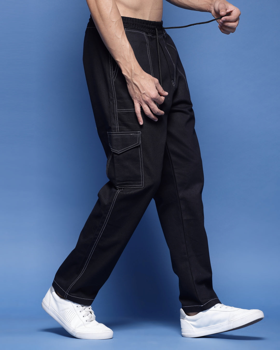 Terrain Contrast Stitch Cargo Pants Army - Mens Clothing from Cooshti.com