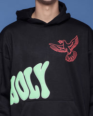 Flynoff Holy Black Relaxed Fit Hoodie Men's