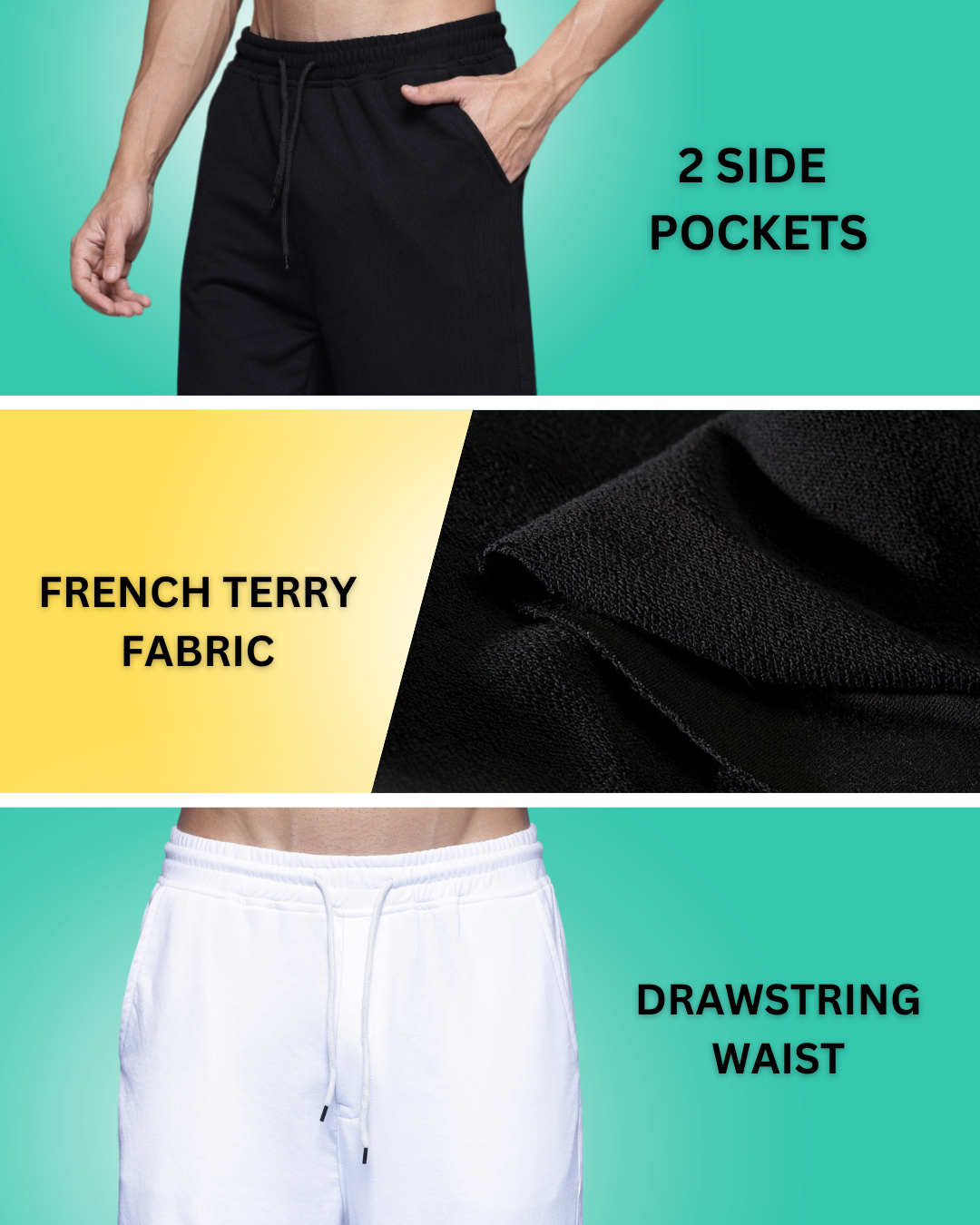 Numberic Black French Terry Relaxed Fit Jogger Men's Pants